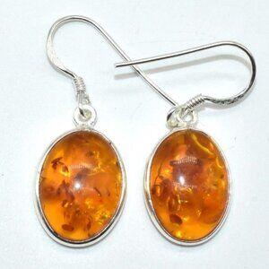 Silver Reconstituted Amber (3.05ct) Earrings
